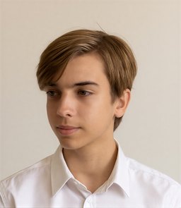 Portrait of a teenager in a white shirt