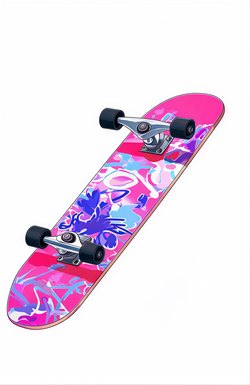 A pink skateboard